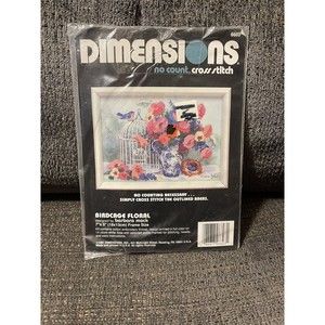 Birdcage Floral 1991 Dimensions No-Count Cross Stitch Kit # 6603 7x5 NEW SEALED